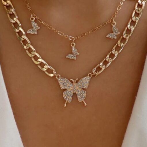 LW Butterfly Decoration Hollow-out Necklace