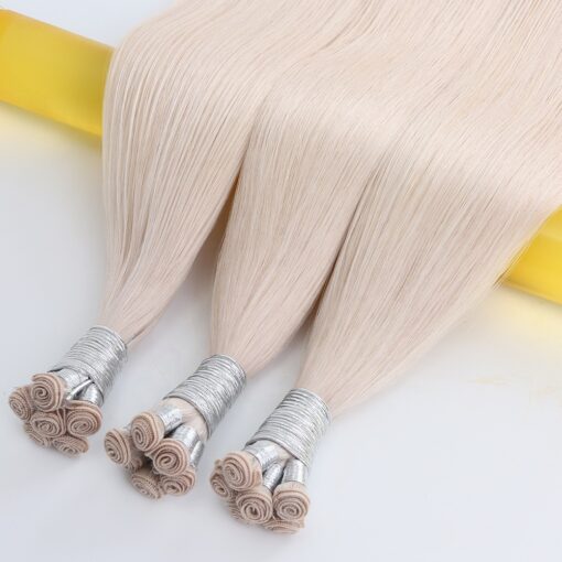 Hair extension super double drawn virgin european remy human hair hand tied weft - Image 2