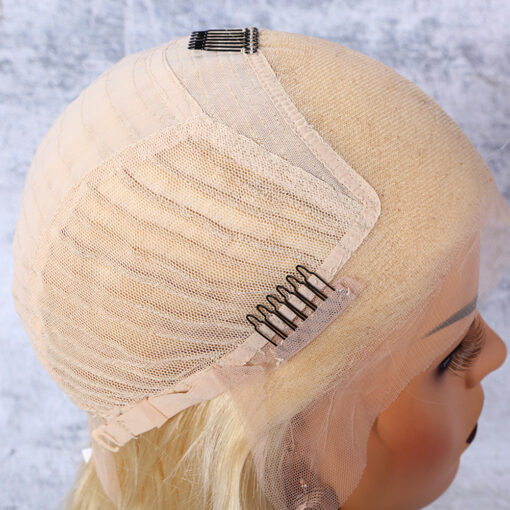 Transparent swiss lace wigs can dye to any color brazilian virgin human hair roots blonde lace frontal wigs - Image 2