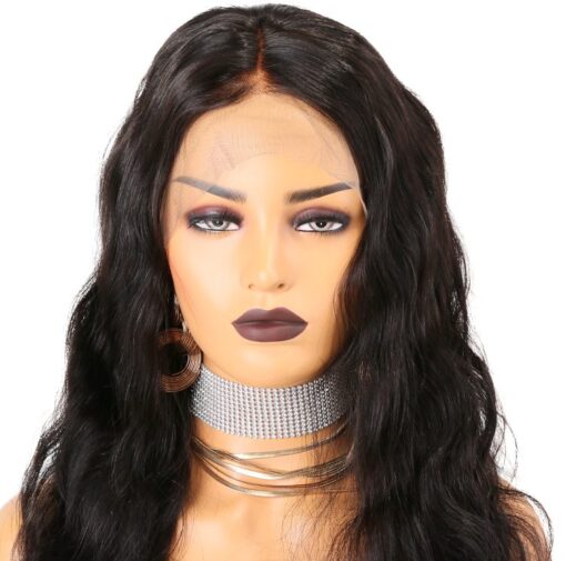 Raw Cambodian Hair Bleached Knots Pre Plucked Hairline Elastic Band Frontal Wig Deep Middle Part Lace Body Wave 13"x6" Remy Hair