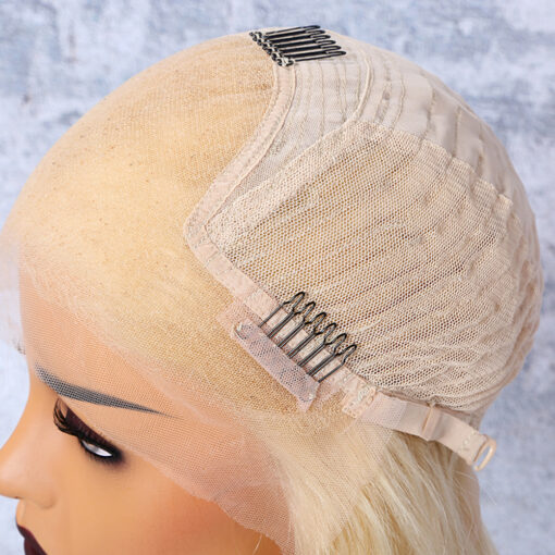 Transparent swiss lace wigs can dye to any color brazilian virgin human hair roots blonde lace frontal wigs - Image 3