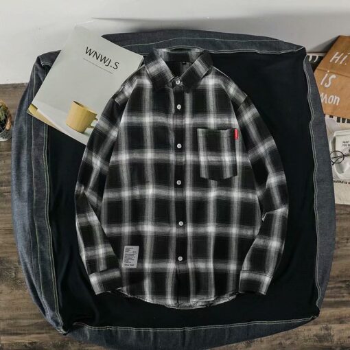 Men'S Casual Plaid Loose Long Sleeve Shirt - Image 2