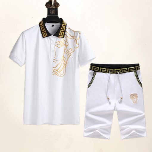 Men'S Fashion Lapel Polo Shirt And Sports Short-Sleeved Two-Piece Suit - Image 2