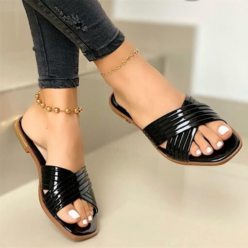 Women Fashion Flat Open Toe Slippers Plus Size - Image 2