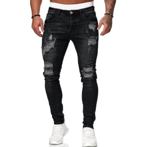 Men Casual Slim Ripped Jeans