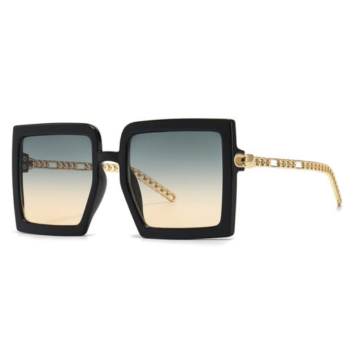 Women Simple Fashion Metal Large Frame Sunglasses - Image 3