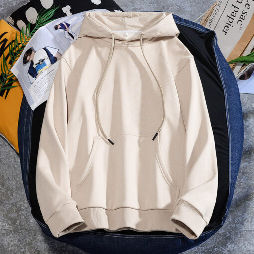 Men'S Casual Solid Color Hooded Long-Sleeved Loose Hoodies - Image 8