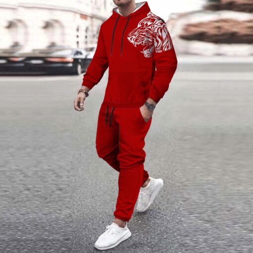 Men'S Fashion Hooded Long Sleeve Sports Hoodies And Pants Two-Piece Set - Image 4