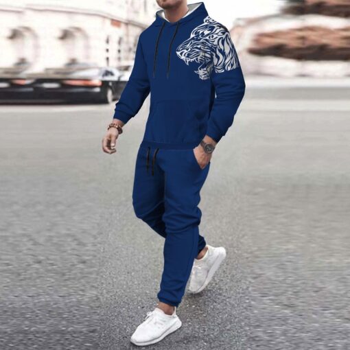 Men'S Fashion Hooded Long Sleeve Sports Hoodies And Pants Two-Piece Set - Image 6