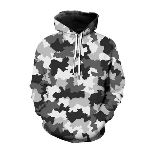 Men'S Casual Camouflage 3d Digital Printing Hooded Long-Sleeved Loose Hoodies - Image 4