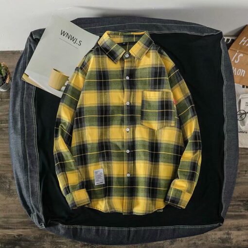 Men'S Casual Plaid Loose Long Sleeve Shirt - Image 6