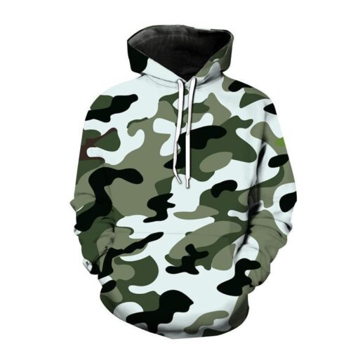 Men'S Casual Camouflage 3d Digital Printing Hooded Long-Sleeved Loose Hoodies - Image 3