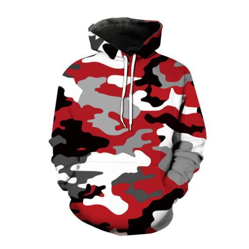 Men'S Casual Camouflage 3d Digital Printing Hooded Long-Sleeved Loose Hoodies - Image 2