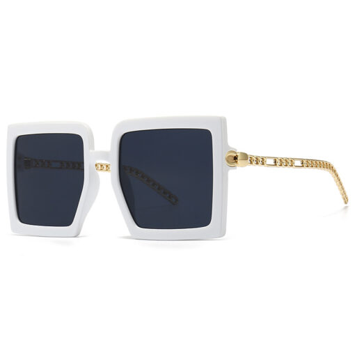 Women Simple Fashion Metal Large Frame Sunglasses - Image 7